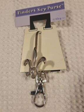 Fleur-de-Lis Silver Finders Key Purse Hook, Alexx, NEW